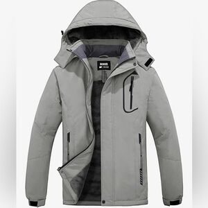 Skieer Men’s Mountain Waterproof Ski Jacket Fleece Snow Coat